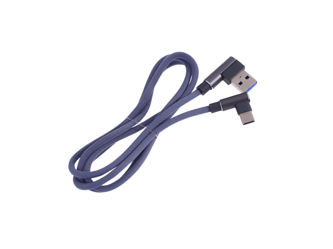 Cabo Usb Tipo C, Ângulo Reto, Nylon Trançado, Carregamento Rápido,