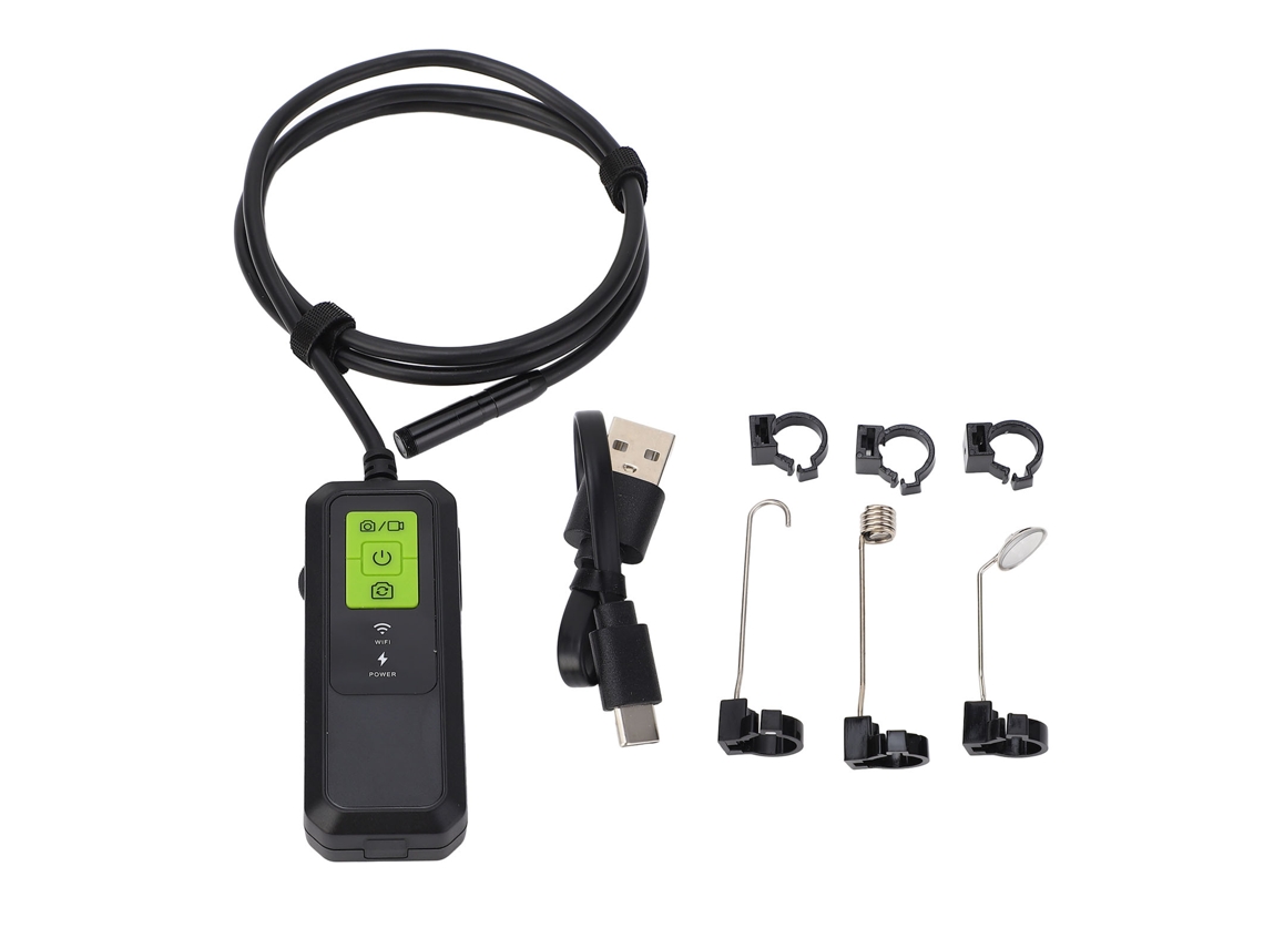 Câmara Endoscópica Wifi Hd Sem Fio Ip67 Impermeável 1m Com Luz