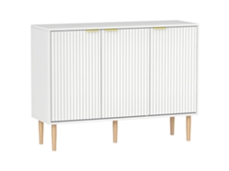 Aparador De Sala De Estar Com Prateleira Ajustável Móvel Para Tv Para Quarto Sala De Estar 107x35x80 Cm Branco