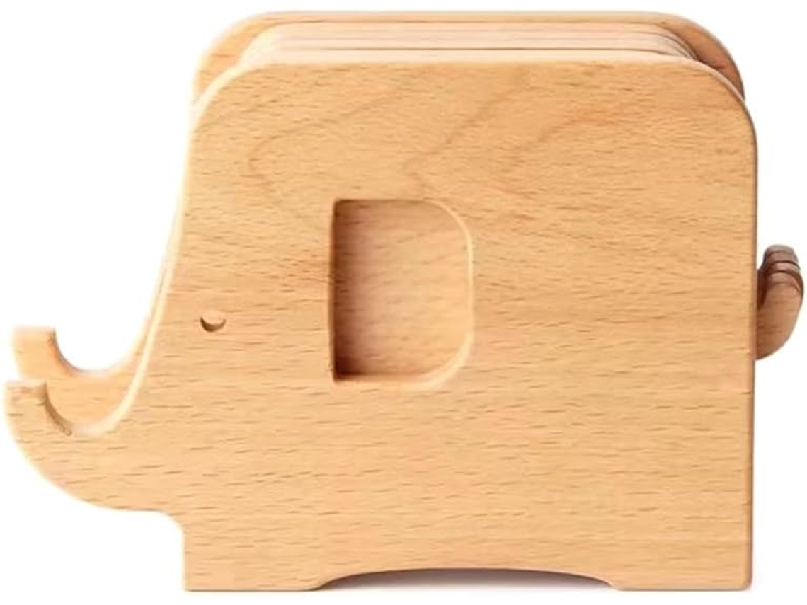 Porta Copos De Madeira Maciça Em Formato De Elefante, Ideal Para Café, Bule E Tigela, Com Isolamento Gokoco