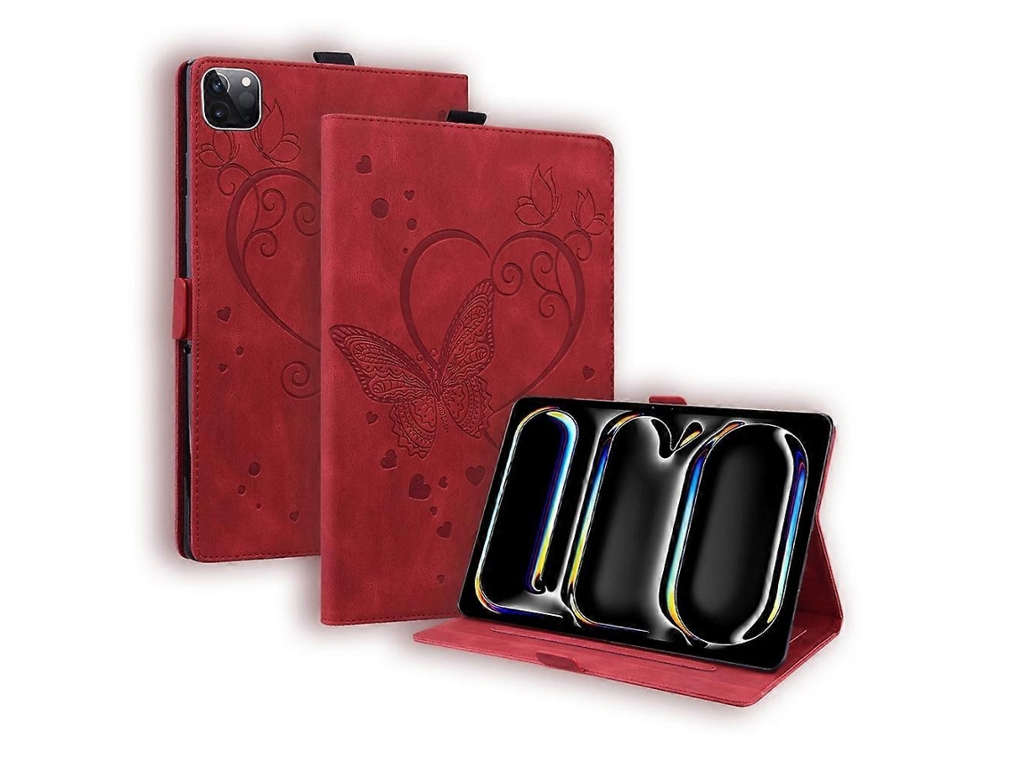 Capa de couro para tablet Love Webake com estampa de borboleta
