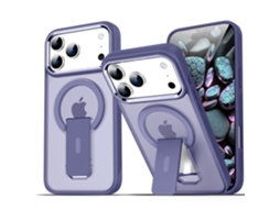 Capa Para Celular Com Suporte Magnético, Transparente, Resistente A Quedas E Impressões Digitais, Compatível Com Iphone 17 Pro (roxo Meia-noite).