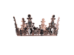 Topper de Bolo Rainha Crown LAXISCREED em Metal Pérola Estilo Barroco para Casamentos