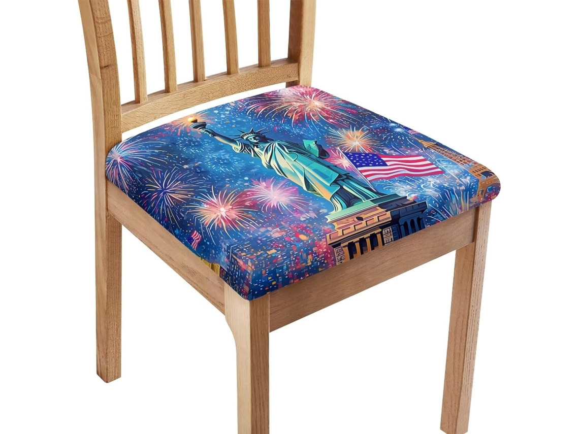 Capa De Almofada Liberty Square American Chair, Antiderrapante, Elástica, Para Cadeiras De Jantar, Cadeiras De