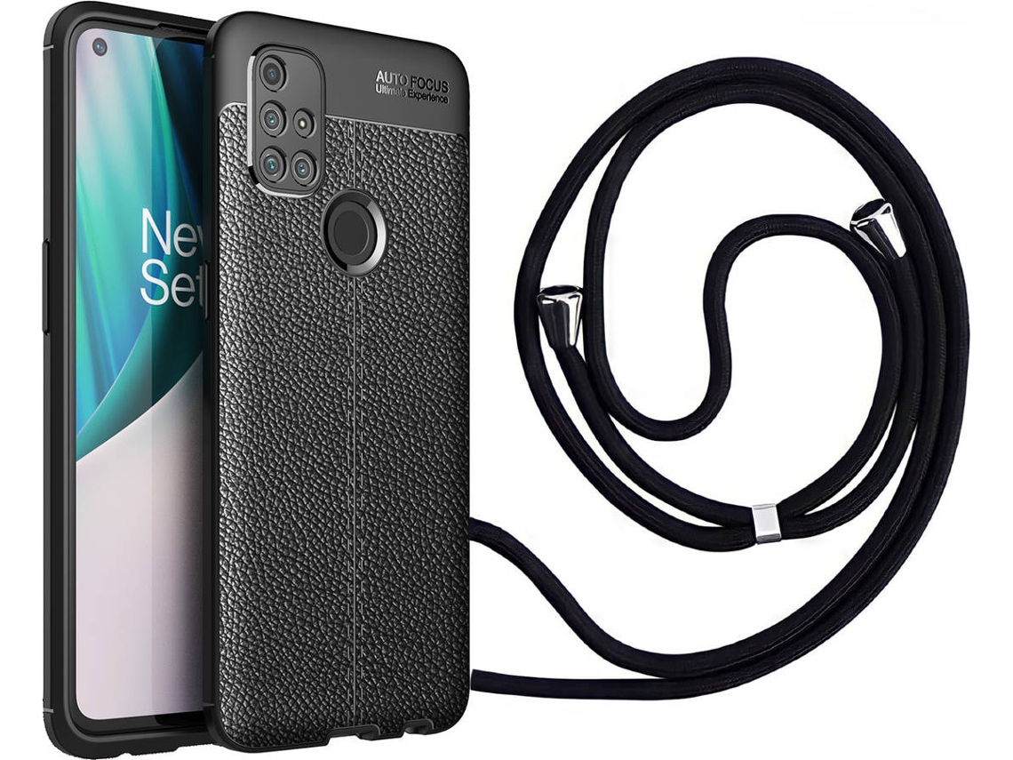 Capa Oneplus Nord N10 Rugged Leather com Fita Preto