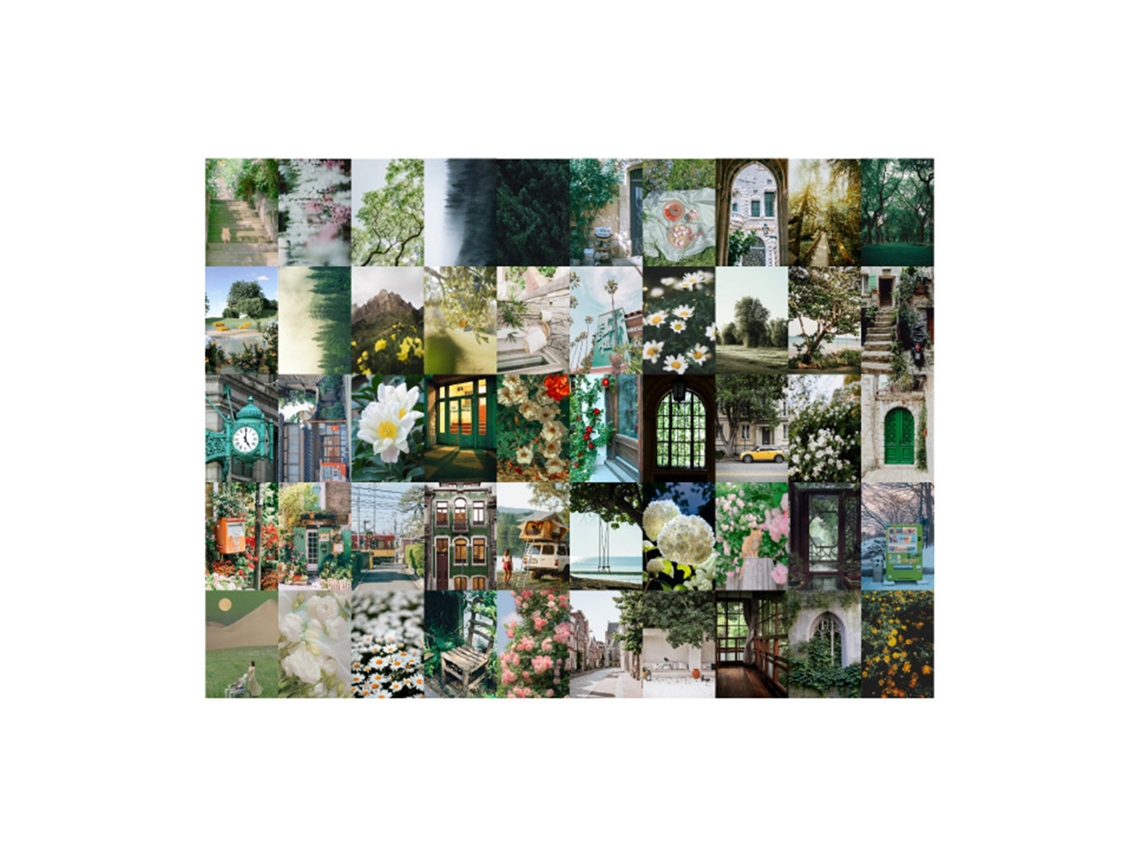 50 Adesivos de Paisagem Natural Aesthetic para Scrapbooking Planner Diário Laptop Mochila Verde