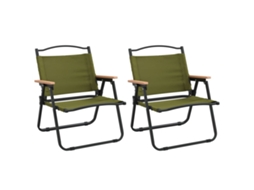 Conjunto 2 Cadeira de campismo VIDAXL Verde Poliéster (54x43x59 cm)