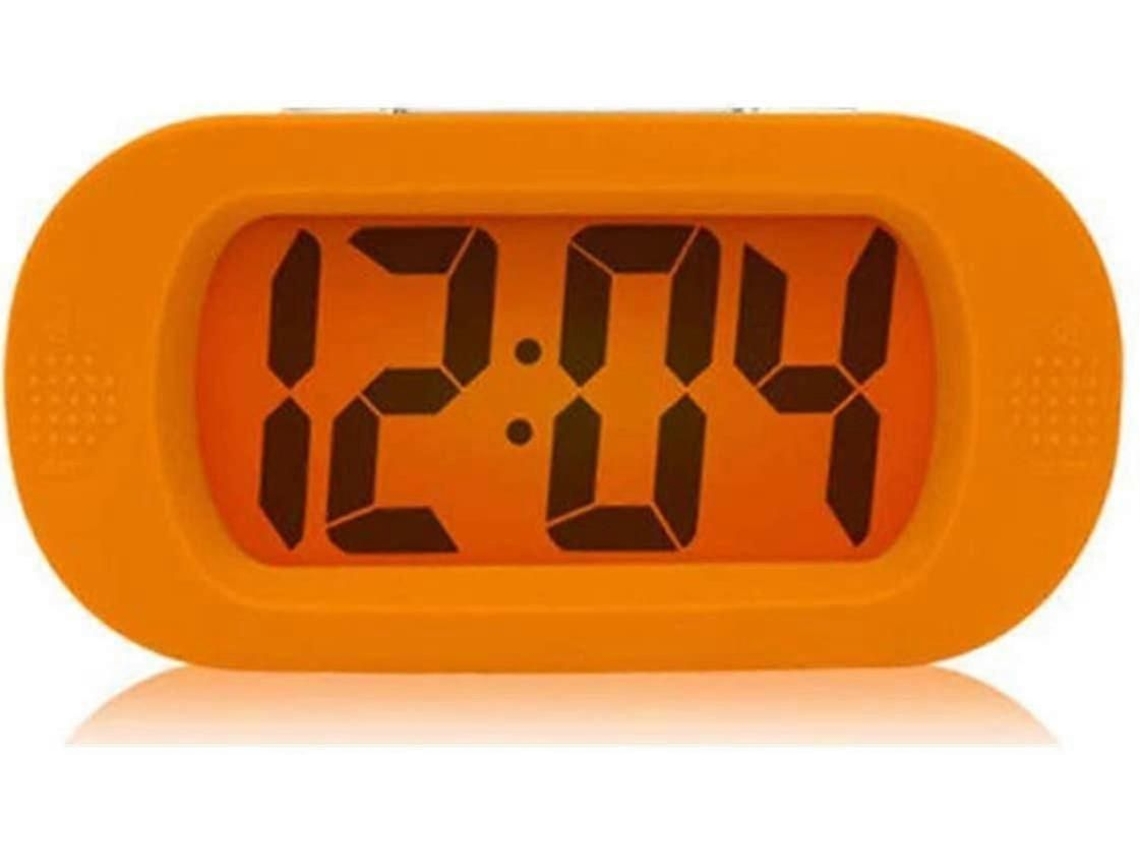 Despertador Digital Com Display Lcd, Resistente A Impactos, Com Luz Noturna (laranja)