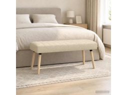 Vidaxl Banco Com Tufting Em Canal Creme 110 X 40 X 46 Cm Tecido