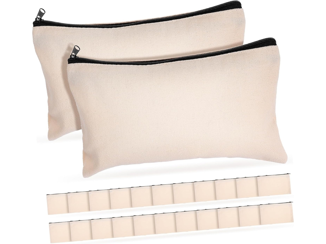Pacote com 25 Stobaza Estojos de Lona Preta Zíper 21x13 Cm Multifuncionais para Escola e Cosméticos, Ideais Es