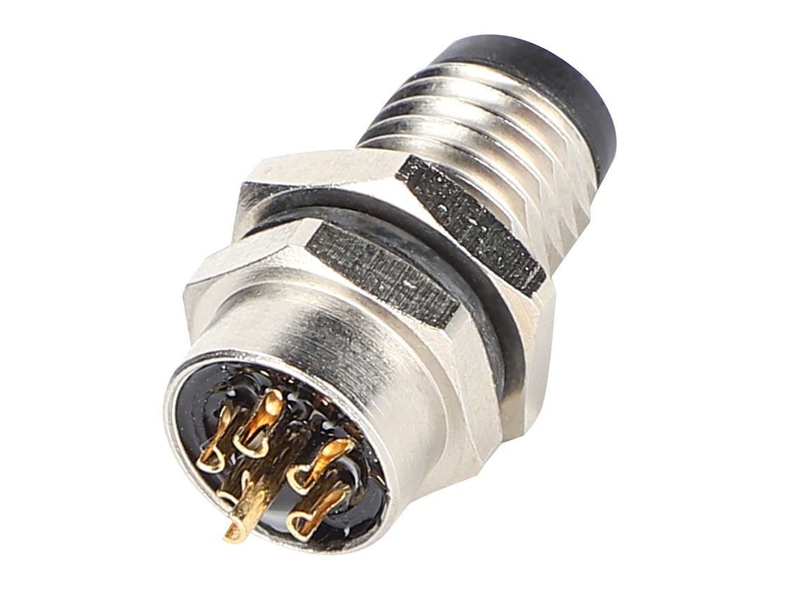 Laxiscreed Conector M8 Aviation De 6 Pinos À Prova De Água Ip67 Em Latão Niquelado