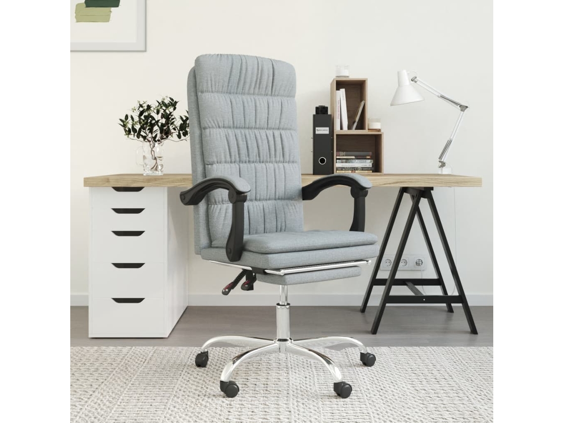 Reclining Office Chair, Reclining Office Chairs Vidaxl Cinzeto Tecido (n/a)