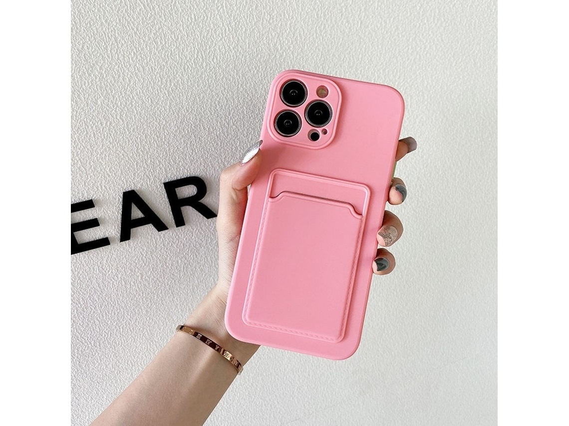 Capa Para Iphone 17 Pro Max Rosa Sakura Com Porta-cartões, Cor Sólida, Compartimento Completo Para Cartões, Simples