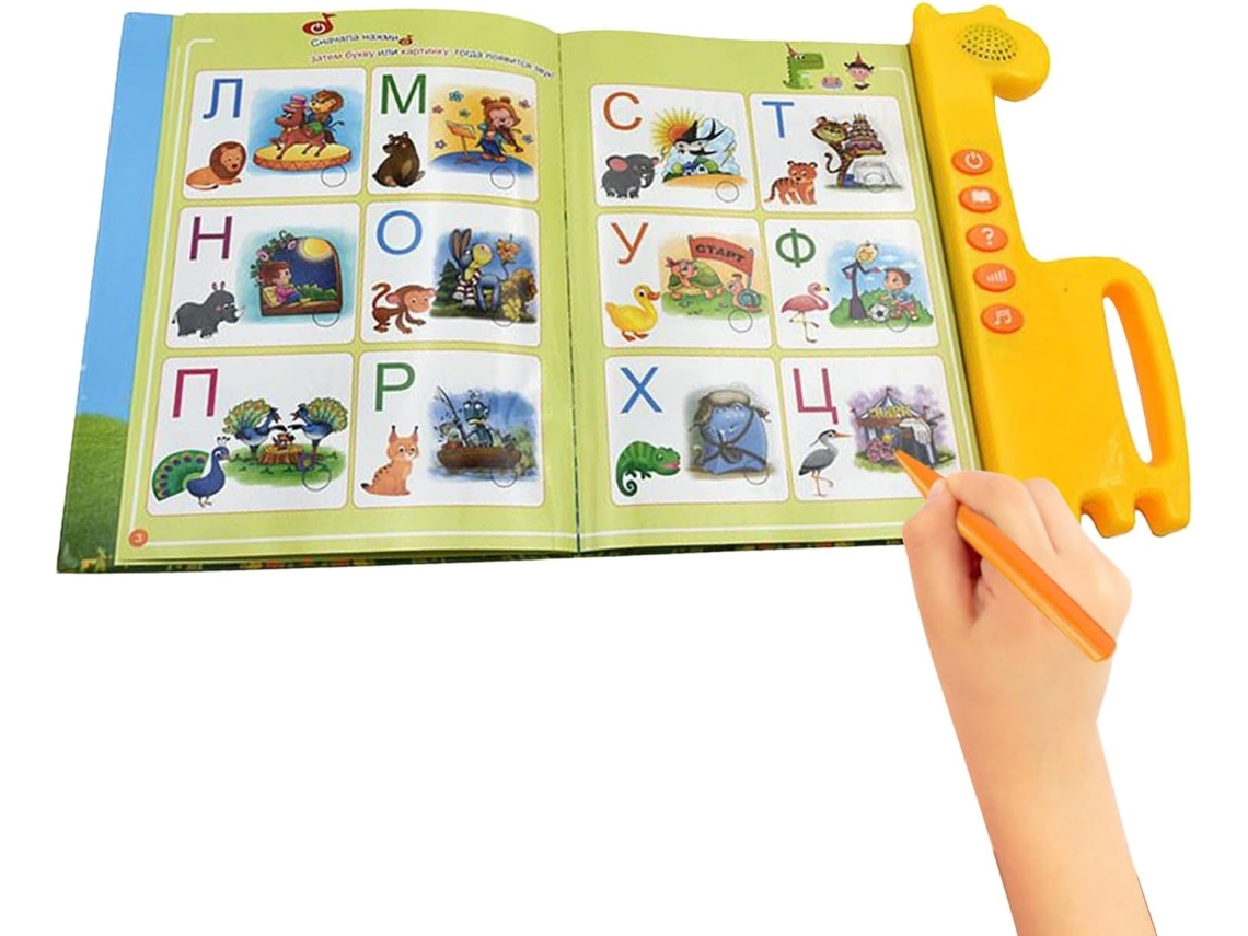 Lurelia Livro Sonoro Musical, Para Aprendizagem Infantil - Livro Falante Brinquedo Educativo Russo Com Sons Para Crianças