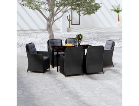 Conjunto de Refeição com 7 Peças (140 x 70 x 74 - Preto)