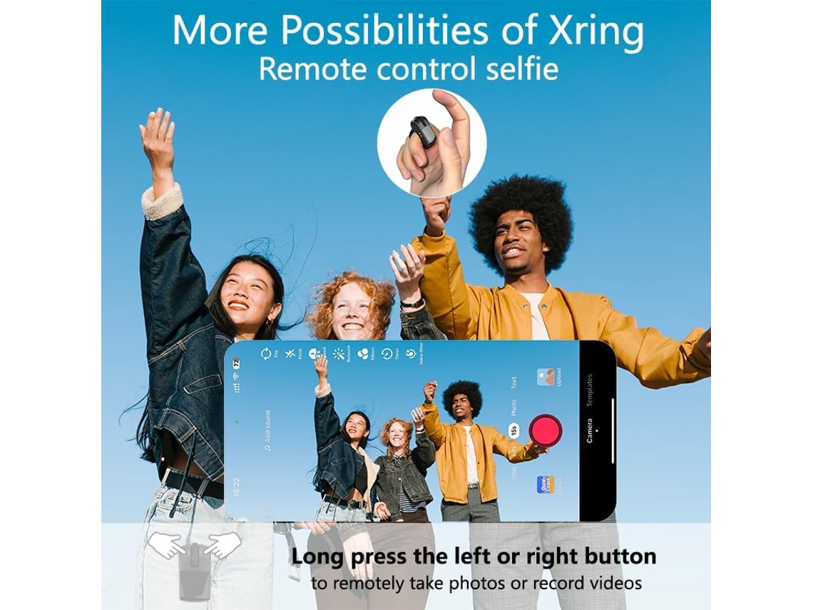 Comando Ring Mobile, Compatível Com Bluetooth, Com Funções De Foto E Vídeo