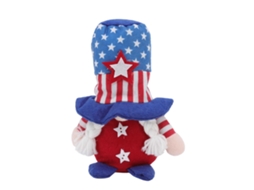 Decoração patriótica de gnomo 4 de julho boneco sem rosto pelúcia presente feriado S/MARCA