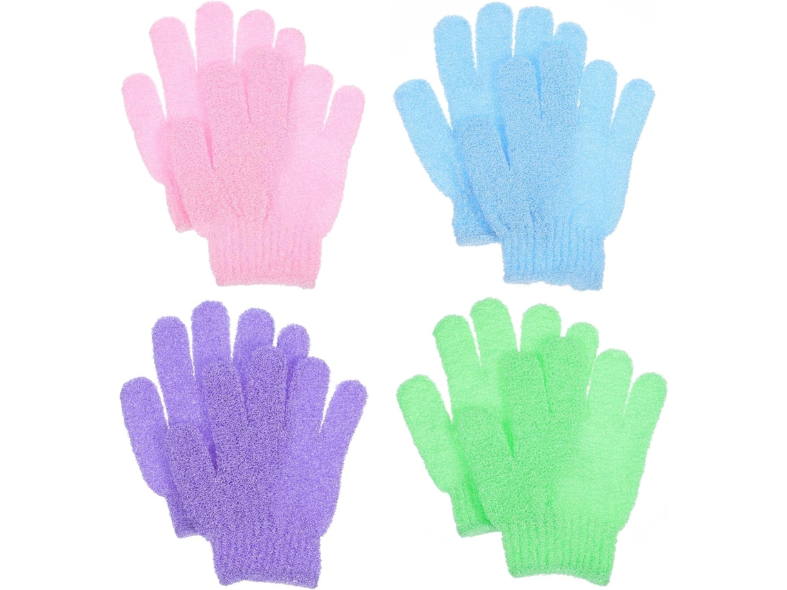 Luvas de Banho Esfoliantes, 4 Pares, Nylon Alça, Fáceis De Limpar, Para O Corpo