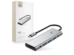 Hub Usb C Tech Protect 9 Em 1 Usb C/usb A/hdmi/sd/tf/av3.5 Brilvibera
