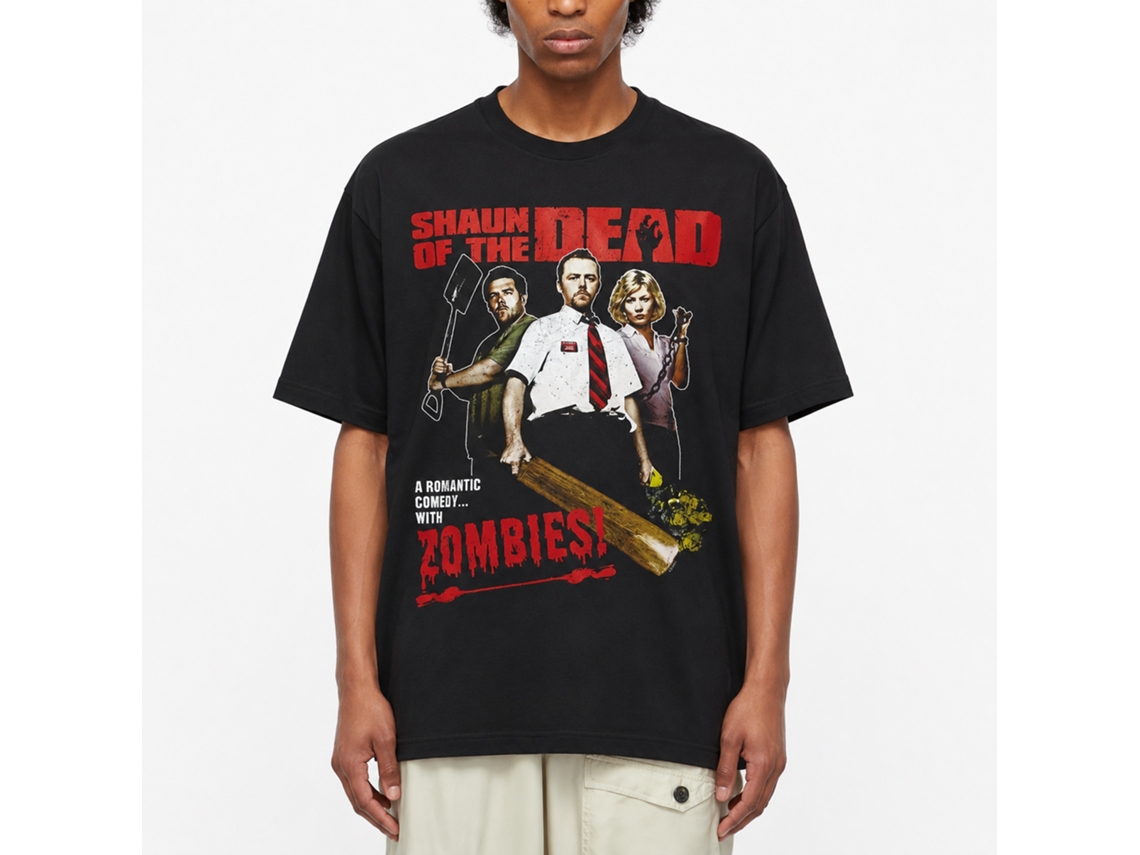 Rockinstone Shaun Of The Dead Movie Romantic Comedy Black Adult T-shirt Size:s