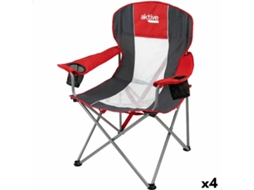 Cadeira Dobrável para Campismo Aktive Vermelho Cinzento Escuro 56 X 98 X 59 Cm 4 Unidades