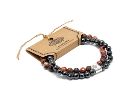 Pulseira de Pedras Preciosas Magnética Pele de Leopardo 10X4X3 Cm
