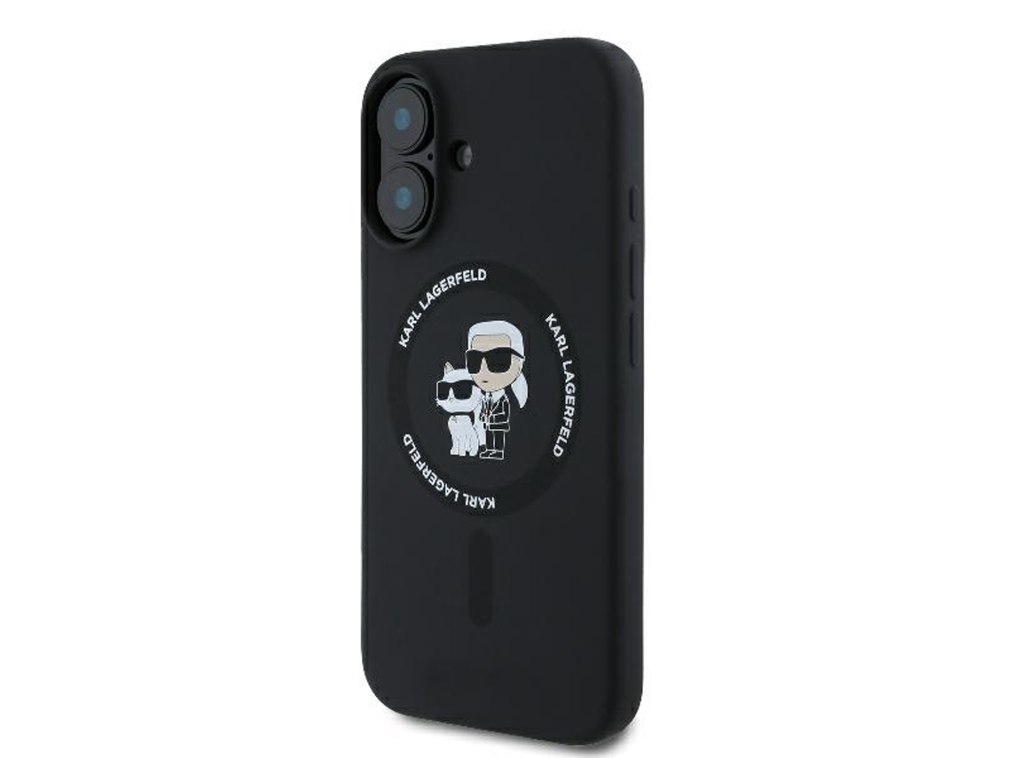 Capa para iPhone 16 Plus KARL LAGERFELD Silicone Rígida Preto