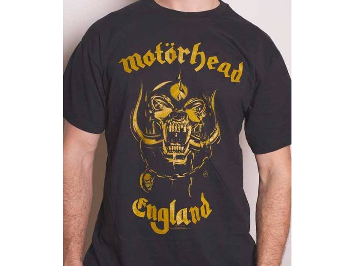 T-Shirt ROCK OFF Motörhead - England Classic Gold Preto (Tamanho: L)
