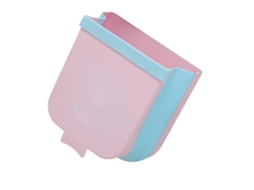 Lixeira Suspensa, Resistente, De Plástico Rosa Com Superfície Lisa, Para Armazenamento Na Parede E Na Mesa.