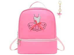 Mochila De Ballet Para Meninas Com Design De Princesa Com Chaveiro E Compartimento Para Sapatos Cor Rosa7