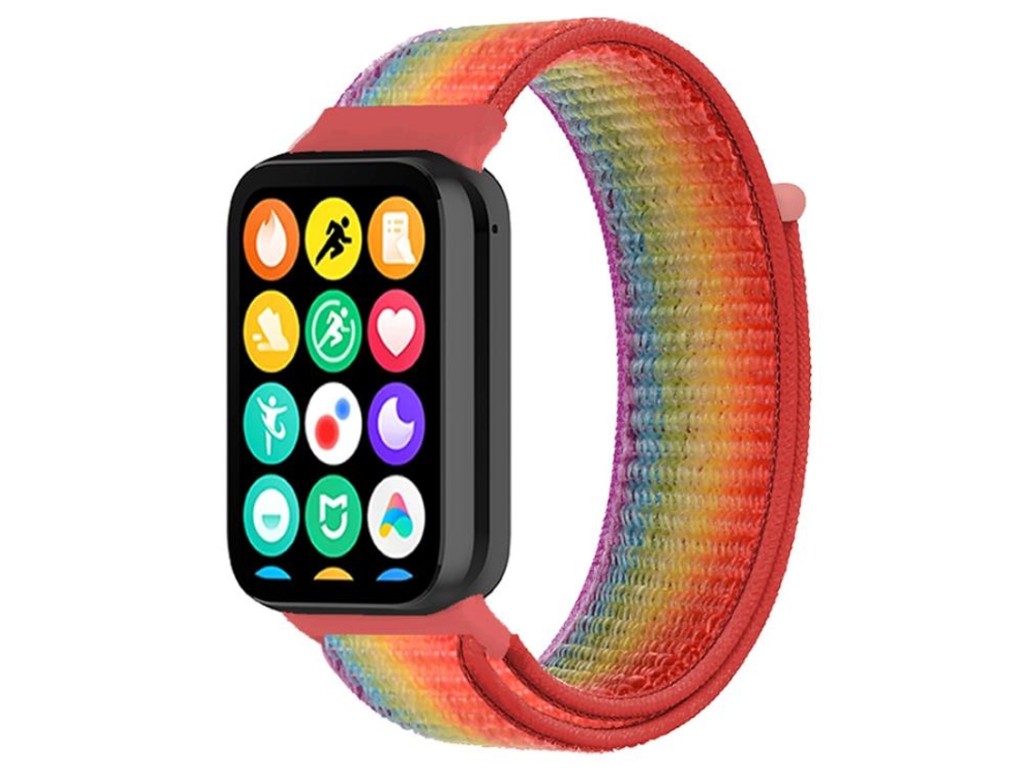 Bracelete Nylon com Fecho de Velcro Arco-íris para Redmi Watch 6/5/4 XIAOMOYU