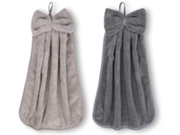 Conjunto de 2 Toalhas para Banheiro e Cozinha, de para Pendurar, Microfibra de Fleece Coral Super Macia e Altamente Absorvente com Gancho AQUAFORGE