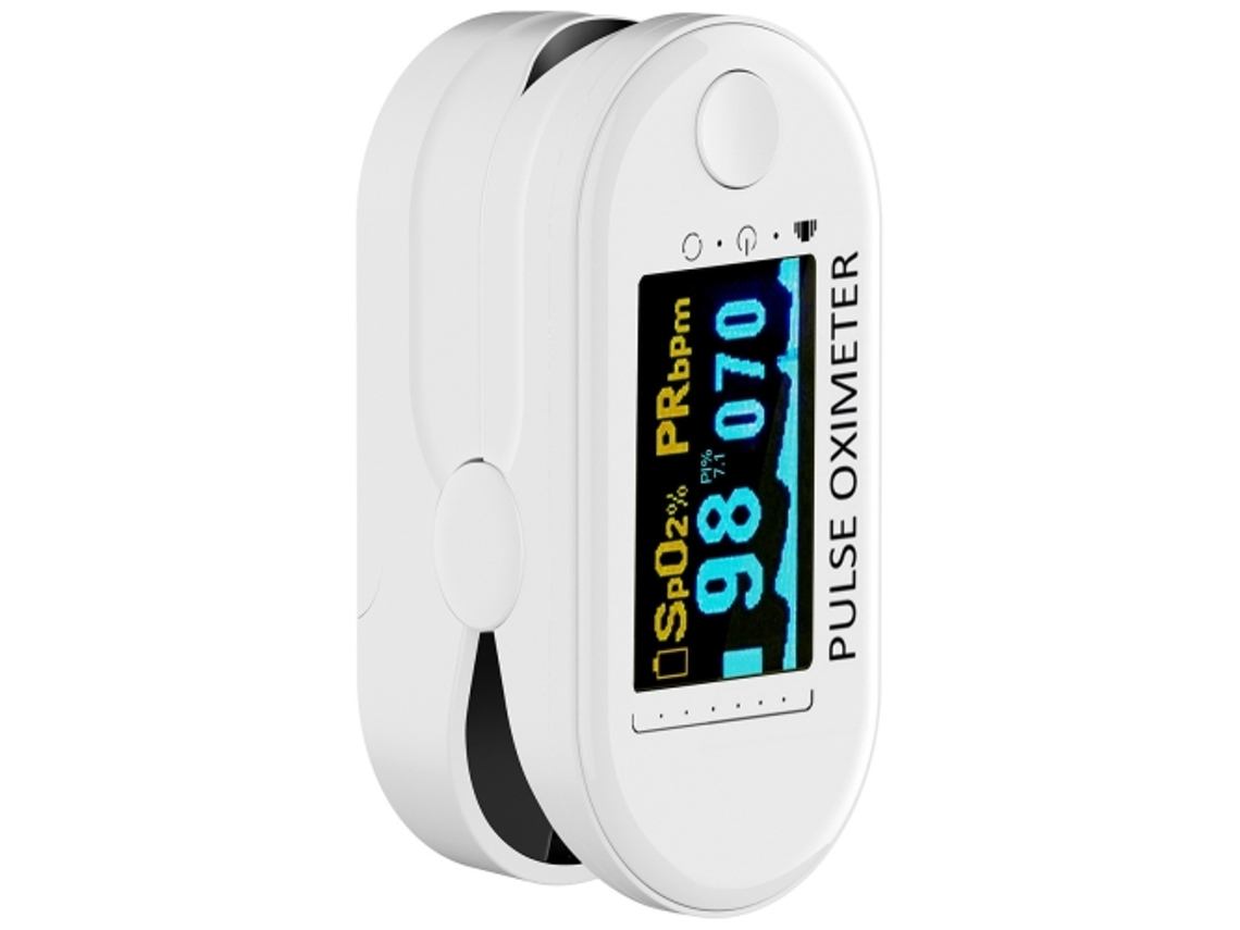 Oxímetro De Pulso De Fingertip Saisiyiky Jz M390 Oled Monitor Branco