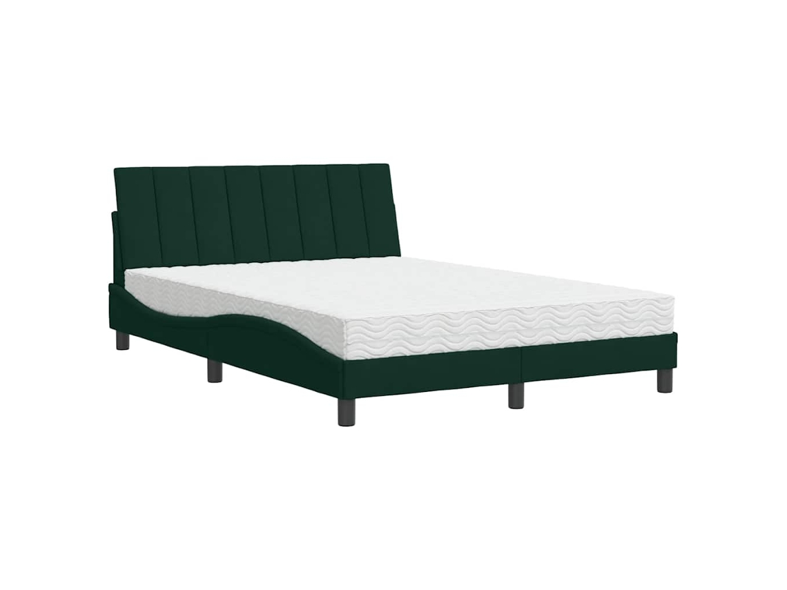 Cama Vidaxl Verde Veludo (218 X 125 X 74.5 Cm)