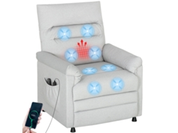 Poltrona ELÉTRICA Reclinável com Massagem e Aquecimento SINI TECH STORE (82x99x106 cm) cinza