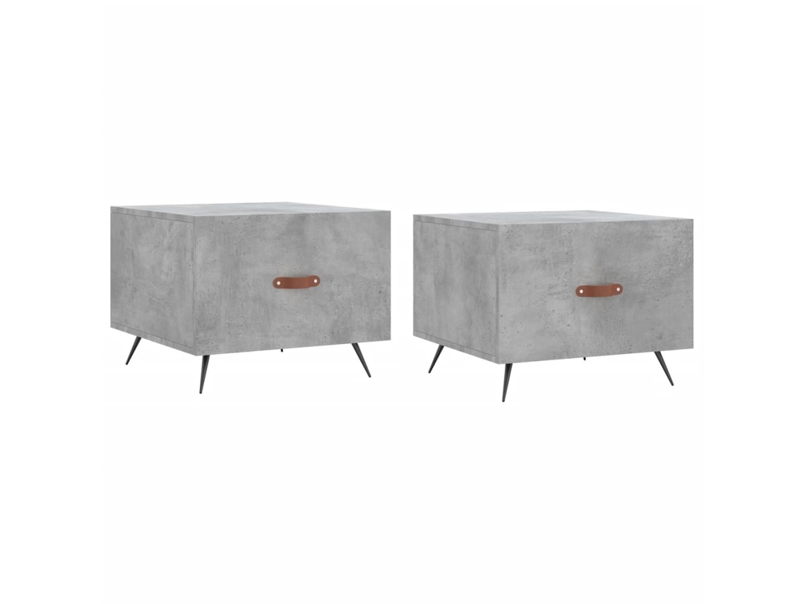 Conjunto de Mesas Centro 2 Pcs Madeira Processada Cinza Cimento MAISON EXCLUSIVE (50x50x40 cm)