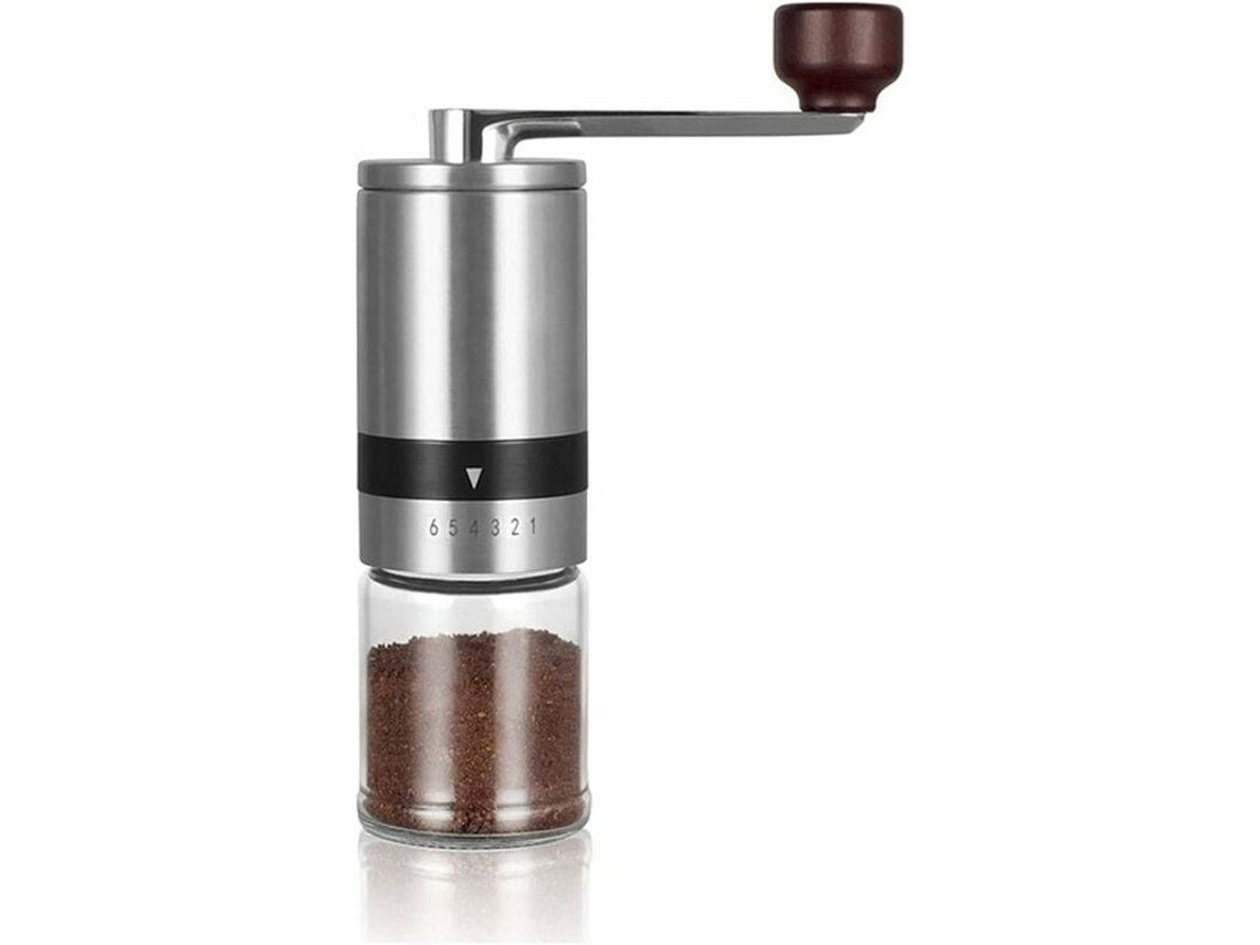 Moedor De Café Manual Portátil, Com Rebarbas Cerâmica Para Operação Silenciosa, Moagem Consistente Espresso E Prensa Francesa (alumínio Aero
