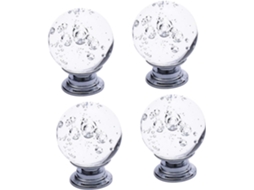 Gadpiparty Conjunto De 4-puxadores Cristal Para Portas Armário, Em Liga De Zinco E Cristal, Fáceis De Instalar Para