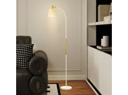 Luminária de sala de estar ajustável de 127 a 160 cm com interruptor, soquete E27, branca