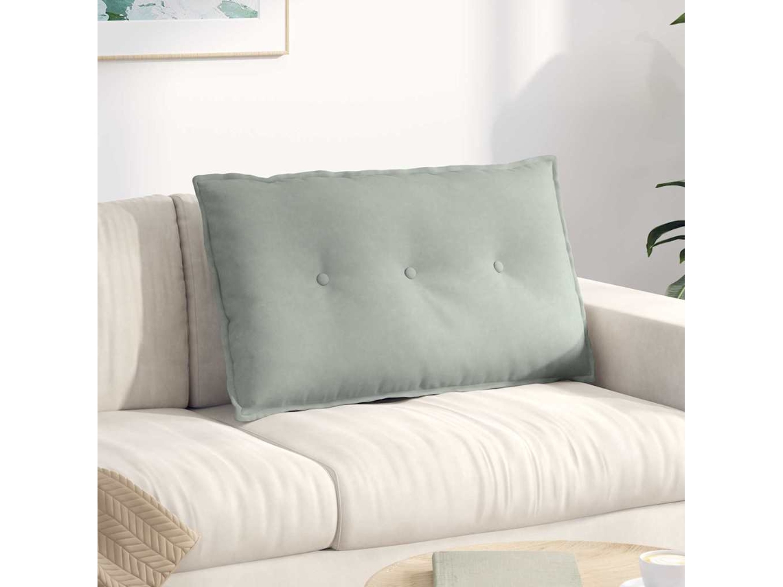 Vidaxl Travesseiro Para Costas Cinzento-claro 80 X 50 Cm