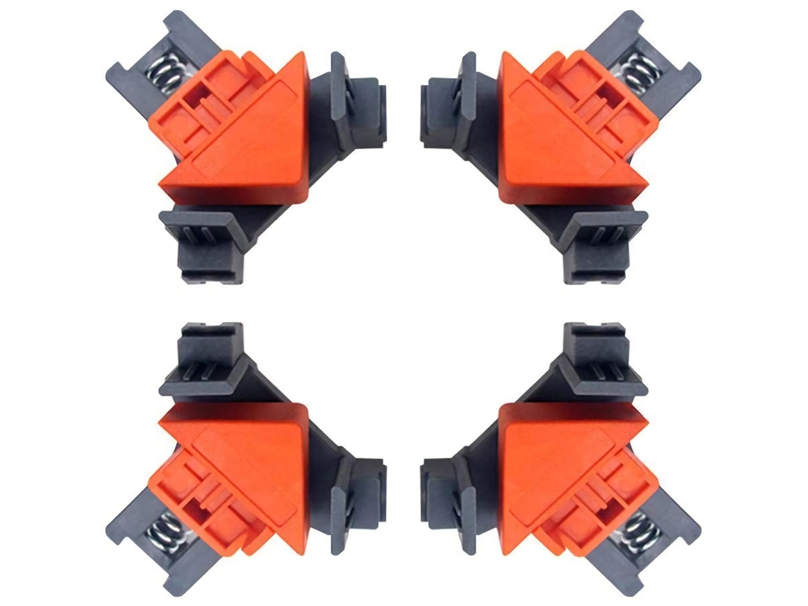 Abraçadeiras De Ângulo 4pcs Ajustáveis 90 Graus Multifuncionais Para Carpintaria Soldagem Furaduras Prateleiras