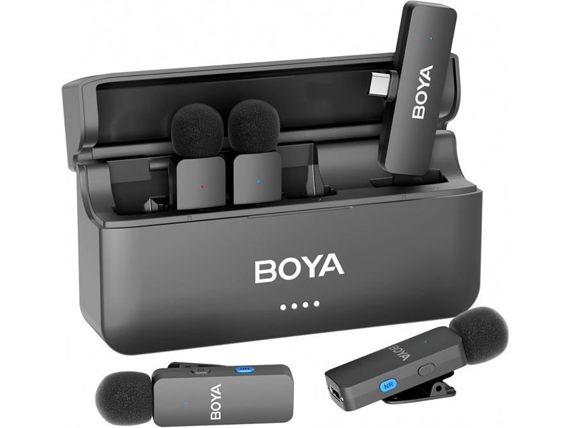 Microfone Sem Fio Usb C Boya By V4u Para Iphone 15 Android Tipo C Smartphone