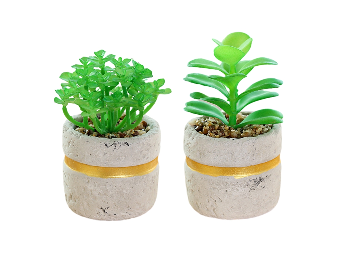 2 Peças de Flores Artificiais Bonsai Suculento Simulado Ornamentos Criativos Pequenos em Vaso NEVEANCE