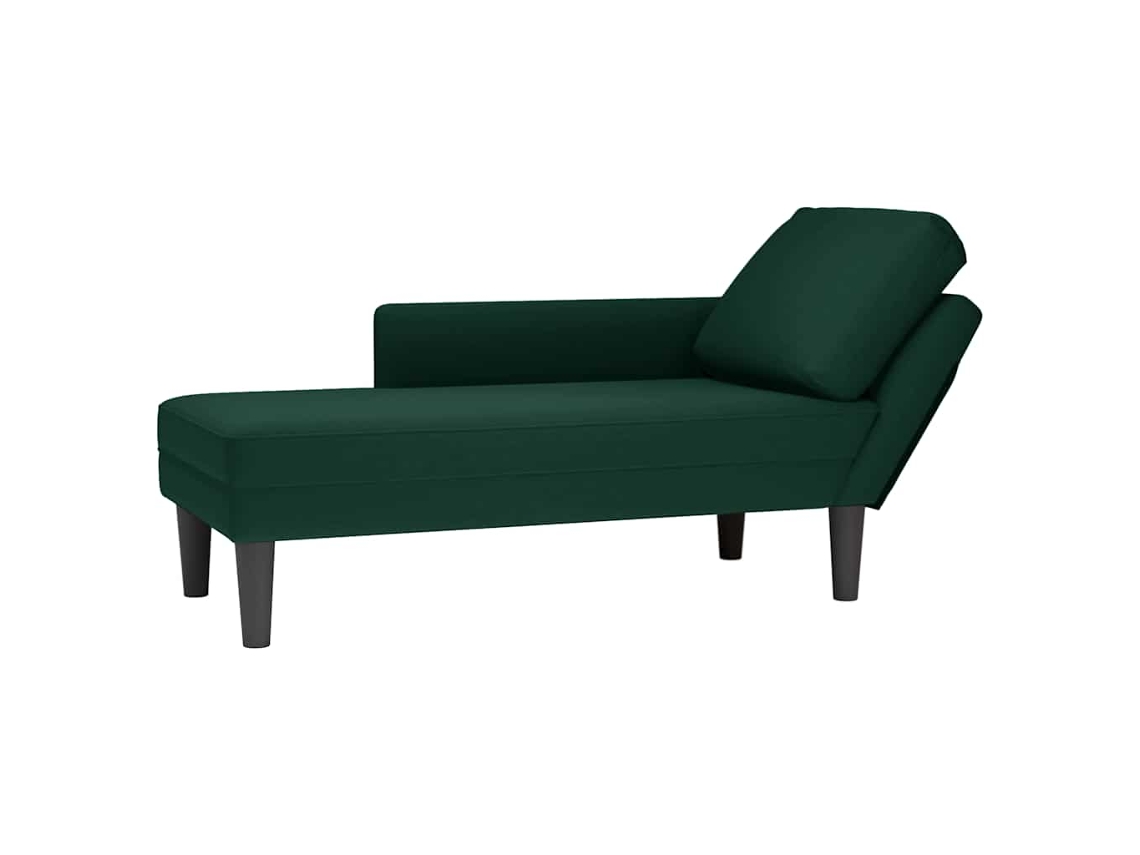 Vidaxl Chaise Lounge C/ Almofada/apoio De Braços Direito Veludo