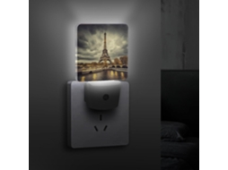 Luminária De Parede Com Plugue Em Formato Da Torre Eiffel Paris, Lâmpada Noturna Led Com Sensor Crepuscular, Luzes