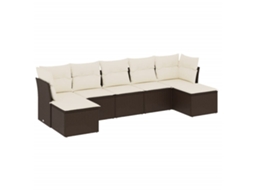 Garden Sofa Set, Garden Sofa Sets Vidaxl Marrom Rattan / Vime (n/a)