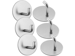 Conjunto De 6 Tiras Adesivas De Aço, Para Pendurar Roupas E Acessórios Na Parede - Fácil Instalação - Sala De