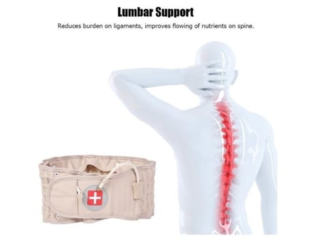 Cinto de tração inflável lombar, suporte para dor nas costas, alívio de tensão, massageador de cintura -LAF ZERONE