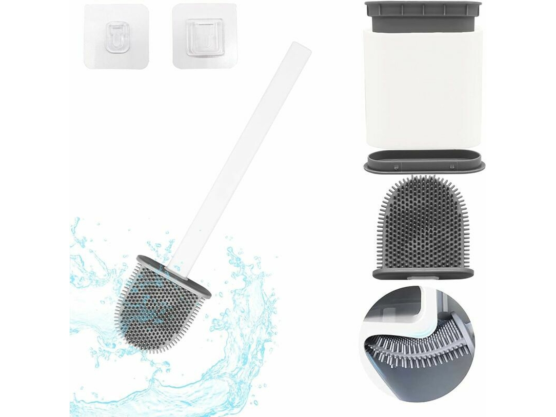 Escova de silicone com suporte de parede, branco, antibacteriana AQUAFORGE