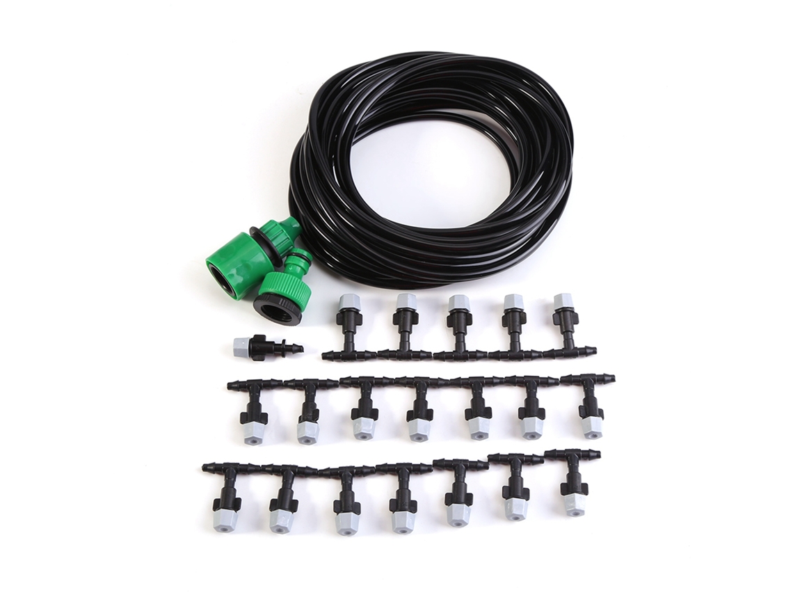 Conjunto de Irrigação por Gotejamento Micro 10m com Bicos de Nebulização para Jardim e Estufa
